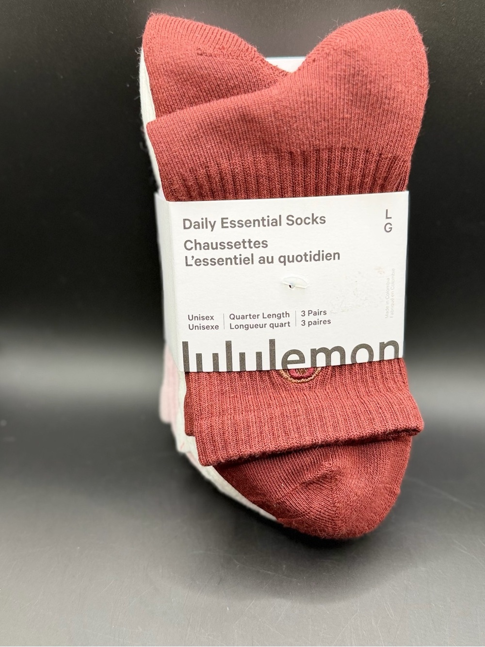 lululemon athletica Men's Quarter Socks in Rust - 3 Pack